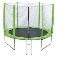 Батут Trampoline с лестницей и внешней сеткой 180 см зеленый