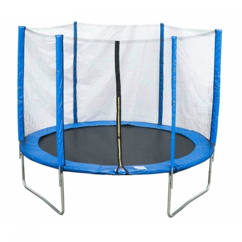 Батут Trampoline с лестницей и внешней сеткой 244 см синий