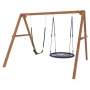 Деревянные качели Красная Звезда с качелями гнездо 100 см и гибкими качелями