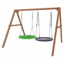 Деревянные качели Красная Звезда с качелями гнездо 100 см и качелями гнездо Свиби