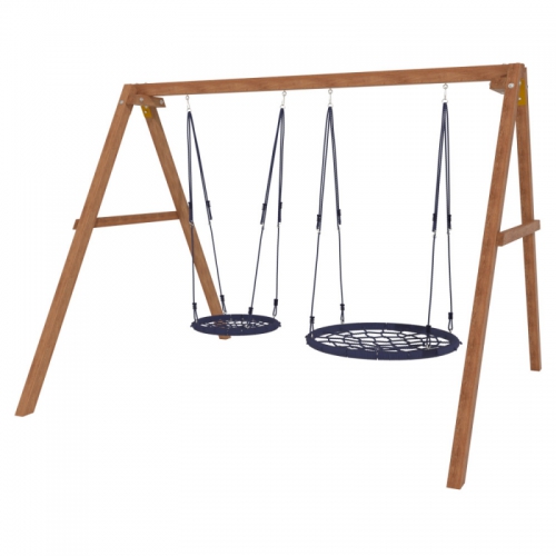 Деревянные качели Красная Звезда с качелями гнездо 60 см и качелями гнездо 100 см